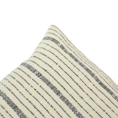Handwoven Black Stripe Cotton Cushion Cover – 45x45 cm | Handmade Boho Decorative Pillow Cover