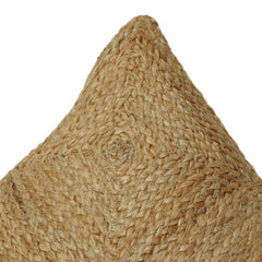 Handwoven Jute Cushion Cover – Natural Textured Boho Pillow Cover with Geometric Weave Design | 18x18 Inch Decorative Throw Pillow