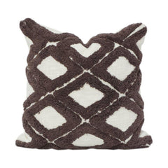 Hand Tufted Geometric Cotton Cushion Cover | Textured Diamond Pattern | Modern Neutral Decor Pillow Cover (18x18 Inch)