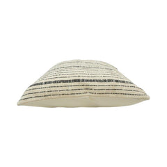 Handwoven Black Stripe Cotton Cushion Cover – 45x45 cm | Handmade Boho Decorative Pillow Cover