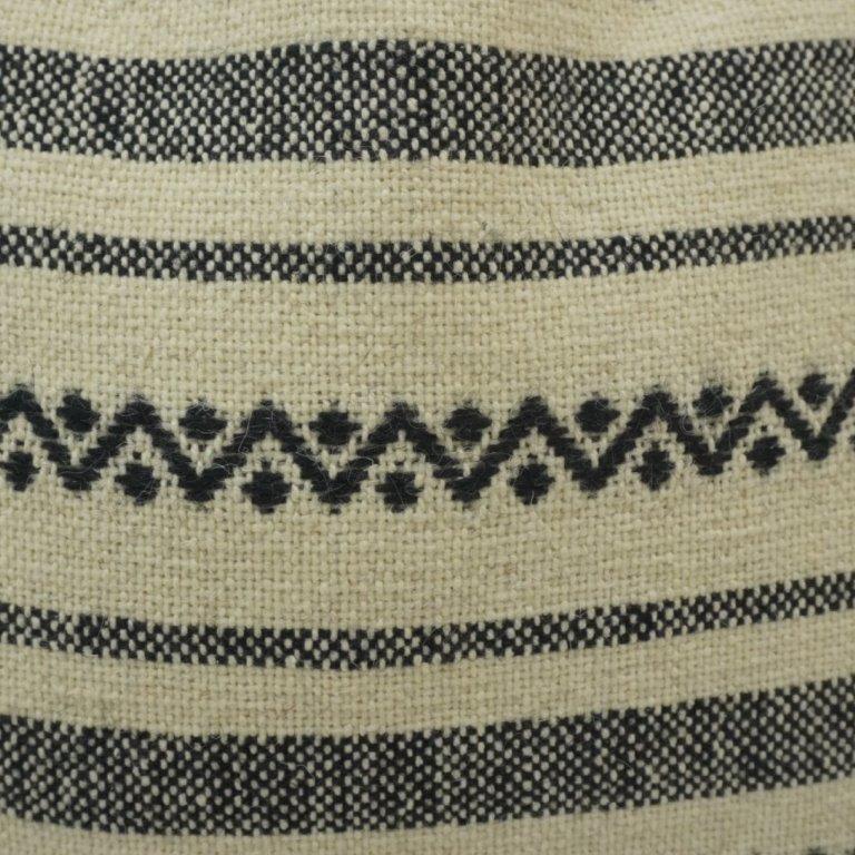 Handmade Cotton Tassel Cushion Cover 45x45 cm | Black & Natural Boho Geometric Woven Pillow Cover - Bulk manufacturer & supplier from Panipat, India