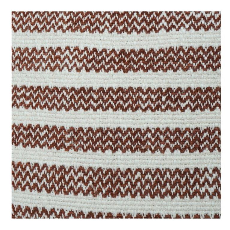 Rustic Striped Embroidered Cotton Cushion Cover | Handwoven Look | Neutral Boho Décor Pillow Cover 18x18 Inch - Bulk manufacturer & supplier from Panipat, India