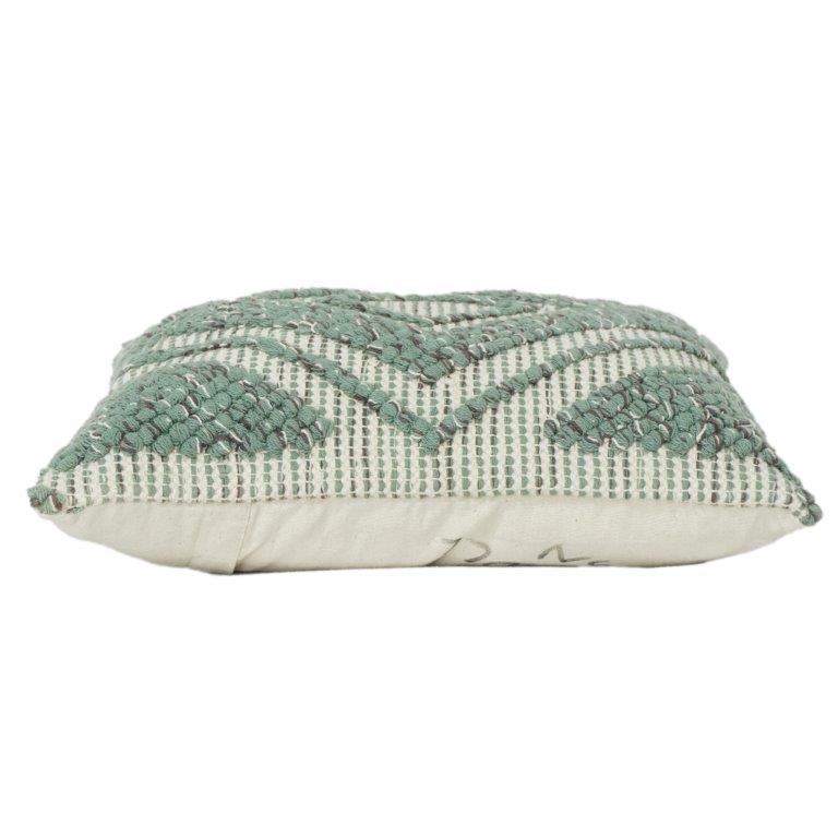 Handwoven Geometric Embroidered Cotton Cushion Cover 45x45 cm | Textured Diamond Pattern Throw Pillow | Boho Modern Home Décor