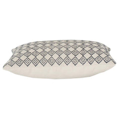 Geometric Diamond Pattern Cotton Cushion Cover – 40x60 cm | Woven Textured Neutral Throw Pillow Cover with Concealed Zipper