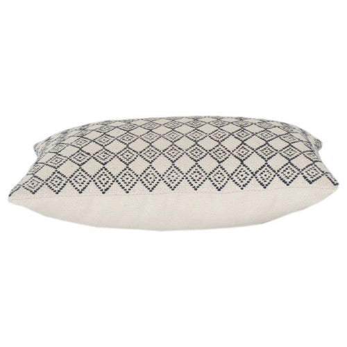 Geometric Diamond Pattern Cotton Cushion Cover – 40x60 cm | Woven Textured Neutral Throw Pillow Cover with Concealed Zipper