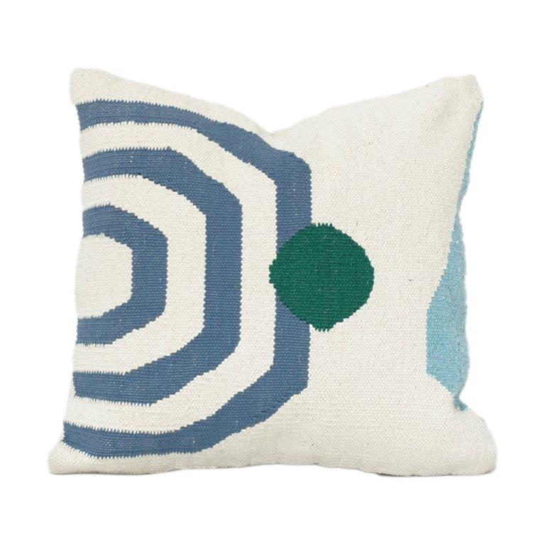 Handmade Geometric Cotton Cushion Cover 45x45 cm | Abstract Modern Woven Pillow