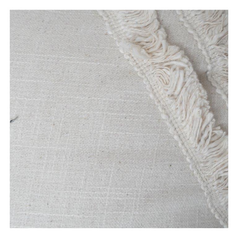 Boho Fringe Cotton Cushion Cover – Textured Handmade Throw Pillow Cover with Tassels (35 x 50 cm) - Bulk manufacturer & supplier from Panipat, India