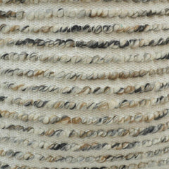 Ivory Textured Loop Embroidered Cotton Cushion Cover – 45x45 cm | Modern Boho Decorative Pillow Cover