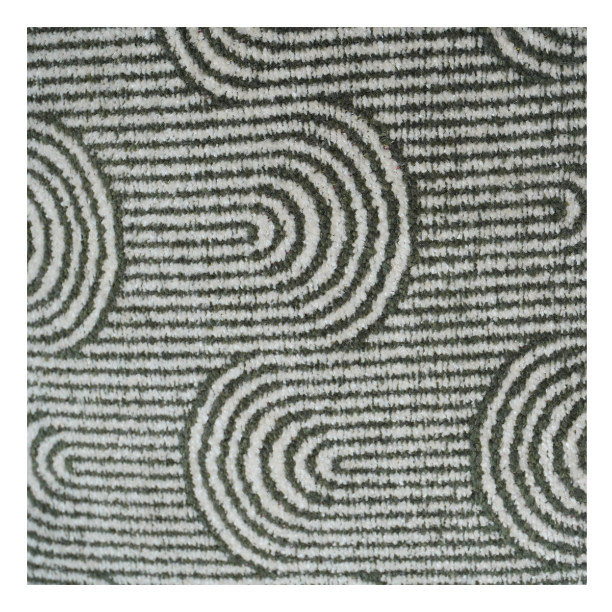 Green & Ivory Geometric Jacquard Cotton Cushion Cover | 100% Cotton Textured Throw Pillow Cover | Modern Minimalist Décor | 18x18 Inch - Bulk manufacturer & supplier from Panipat, India