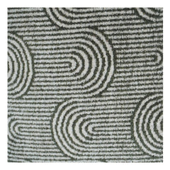Textured fabric with circular pattern in gray and white