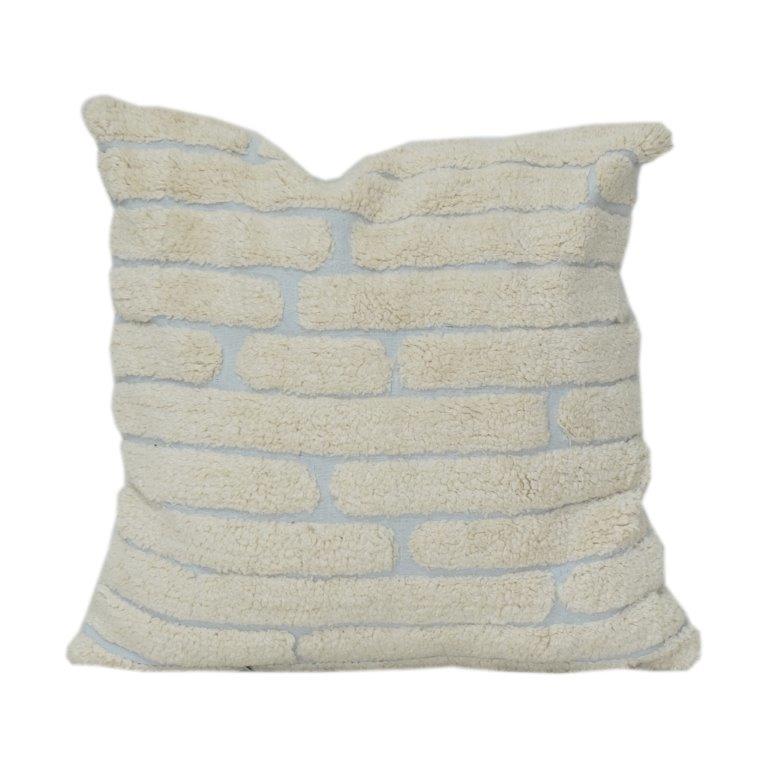 100% Cotton Tufted Cushion Cover – Textured Brick Pattern | Soft Decorative Throw Pillow Cover | 18x18 Inch