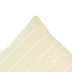 Handmade Textured Cotton Cushion Cover 45x45 cm | Cream Striped Boho Pillow Cover | Minimalist Decorative Cushion