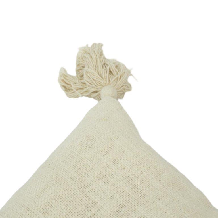 Natural Cotton Tassel Cushion Cover | Neutral Beige Decorative Pillow Cover | 45x45 cm - Bulk manufacturer & supplier from Panipat, India