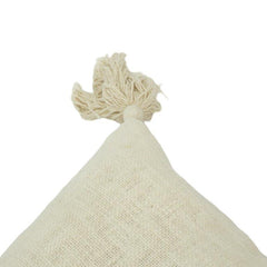 Natural Cotton Tassel Cushion Cover | Neutral Beige Decorative Pillow Cover | 45x45 cm