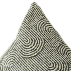 Green & Ivory Geometric Jacquard Cotton Cushion Cover | 100% Cotton Textured Throw Pillow Cover | Modern Minimalist Décor | 18x18 Inch