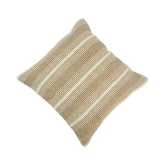 Handmade Cotton Striped Cushion Cover | Neutral Woven Textured Pillow Cover | 45x45 cm