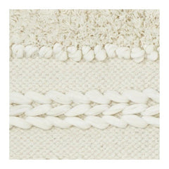 Handmade Cotton Tufted Cushion Cover 45x45 cm | Textured Boho Decorative Pillow | Neutral Woven Throw Cushion