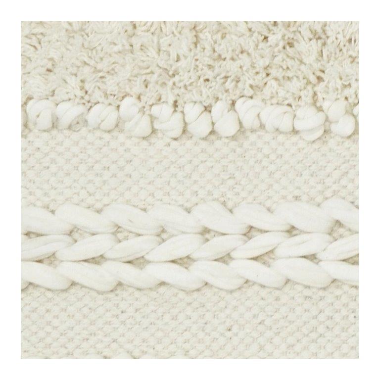 Handmade Cotton Tufted Cushion Cover 45x45 cm | Textured Boho Decorative Pillow | Neutral Woven Throw Cushion