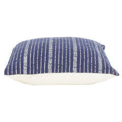 Indigo Striped Cotton Cushion Cover – Textured Woven Linear Pattern | 18x18 Inch Decorative Pillow Cover