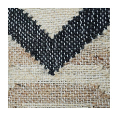 Handmade Jute Cushion Cover 45x45 cm | Geometric Chevron Pattern | Natural Boho Decorative Pillow Cover