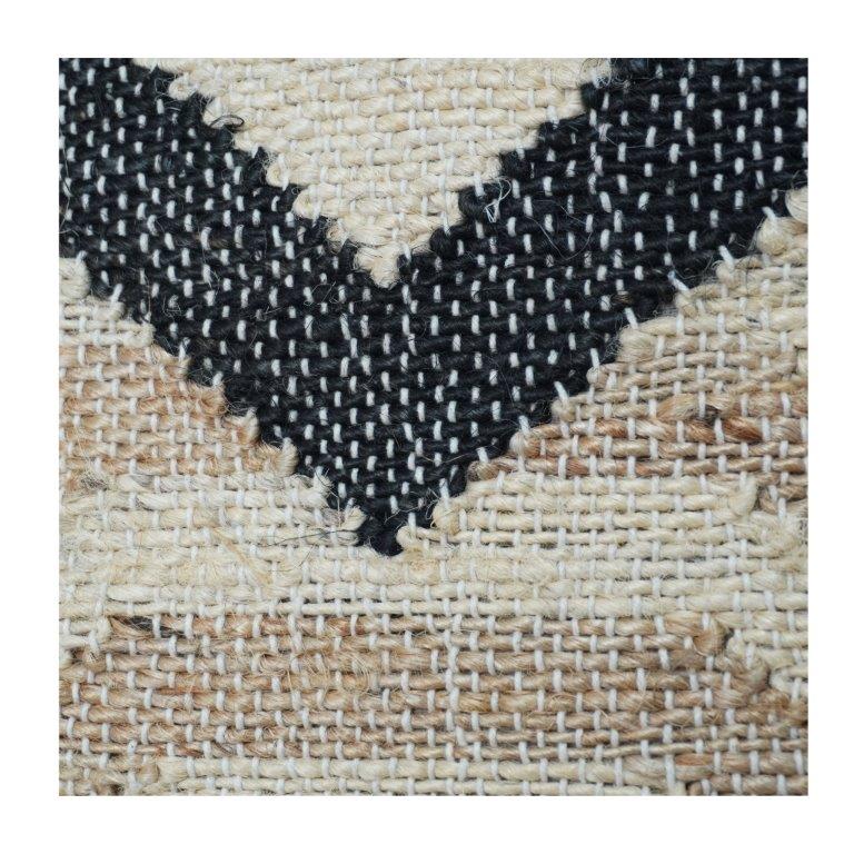 Handmade Jute Cushion Cover 45x45 cm | Geometric Chevron Pattern | Natural Boho Decorative Pillow Cover