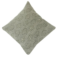 Green & Ivory Geometric Jacquard Cotton Cushion Cover | 100% Cotton Textured Throw Pillow Cover | Modern Minimalist Décor | 18x18 Inch