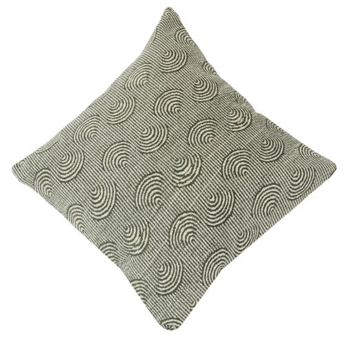 Green & Ivory Geometric Jacquard Cotton Cushion Cover | 100% Cotton Textured Throw Pillow Cover | Modern Minimalist Décor | 18x18 Inch
