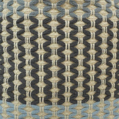 Handmade Woven Cotton Cushion Cover 45x45 cm | Textured Geometric Pattern in Blue & Grey