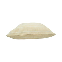 Handmade Textured Cotton Cushion Cover 45x45 cm | Cream Striped Boho Pillow Cover | Minimalist Decorative Cushion
