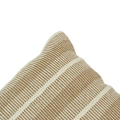 Handmade Cotton Striped Cushion Cover | Neutral Woven Textured Pillow Cover | 45x45 cm