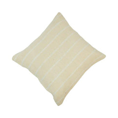 Handmade Textured Cotton Cushion Cover 45x45 cm | Cream Striped Boho Pillow Cover | Minimalist Decorative Cushion