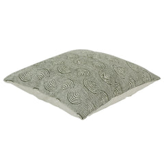 Green & Ivory Geometric Jacquard Cotton Cushion Cover | 100% Cotton Textured Throw Pillow Cover | Modern Minimalist Décor | 18x18 Inch