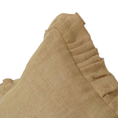 Rustic Natural Jute Cushion Cover with Ruffled Edges | Textured Neutral Throw Pillow Cover | Farmhouse Boho Decor