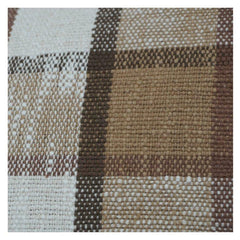 Rustic Plaid Cotton Cushion Cover | Brown & Beige Checkered Decorative Pillow Cover | Farmhouse & Modern Accent