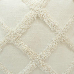 Ivory Tufted Cotton Cushion Cover | Geometric Textured Throw Pillow Cover | 45x45 cm