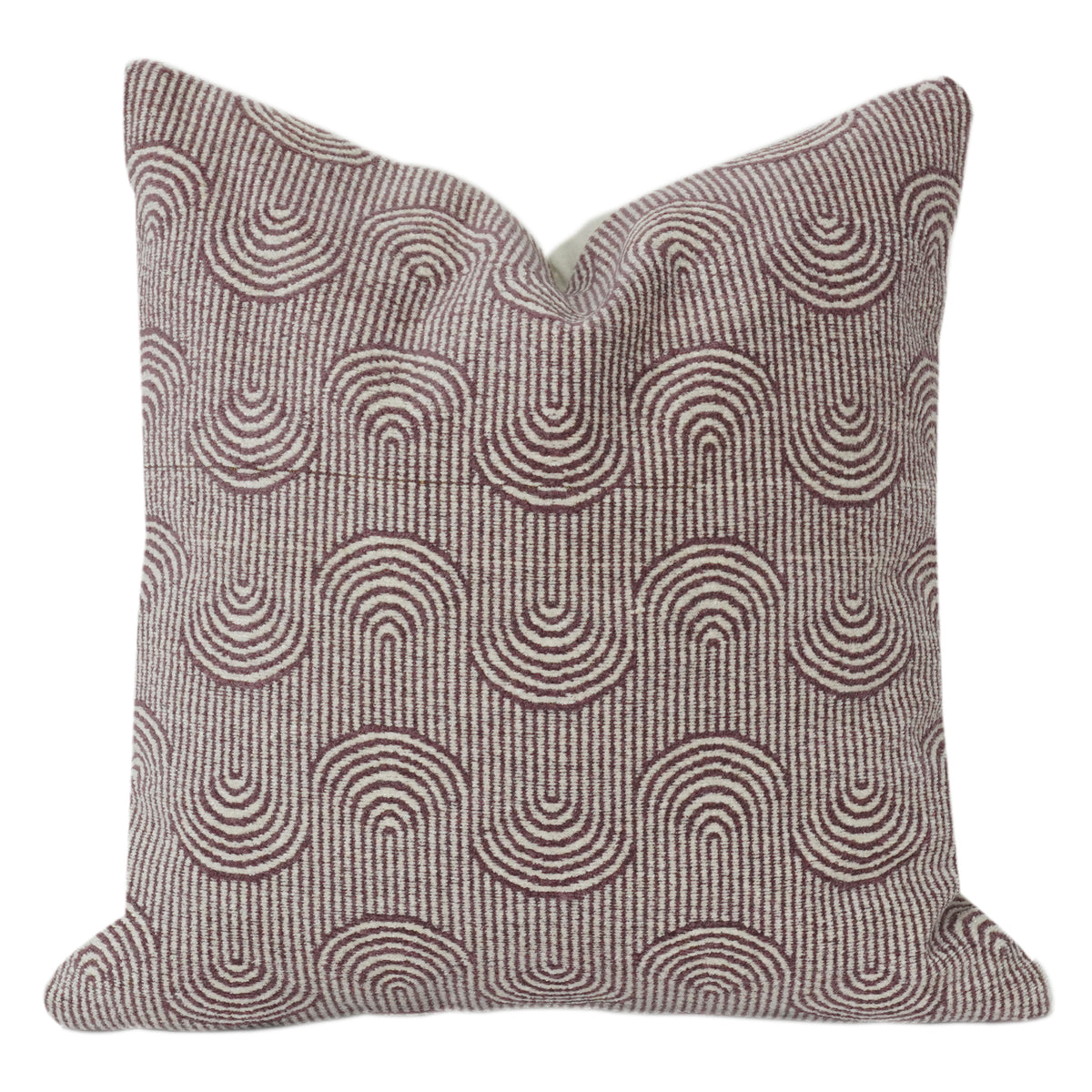 Wine & Ivory Geometric Jacquard Cotton Cushion Cover – 100% Cotton Textured Woven Pattern | Modern Decorative Pillow Cover 18x18 Inch - Bulk manufacturer & supplier from Panipat, India