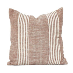 Handwoven Cotton Cushion Cover 45x45 cm | Rustic Striped Textured Pillow Cover | Boho Minimalist Home Décor