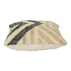 Handmade Jute Cushion Cover 45x45 cm | Geometric Chevron Pattern | Natural Boho Decorative Pillow Cover