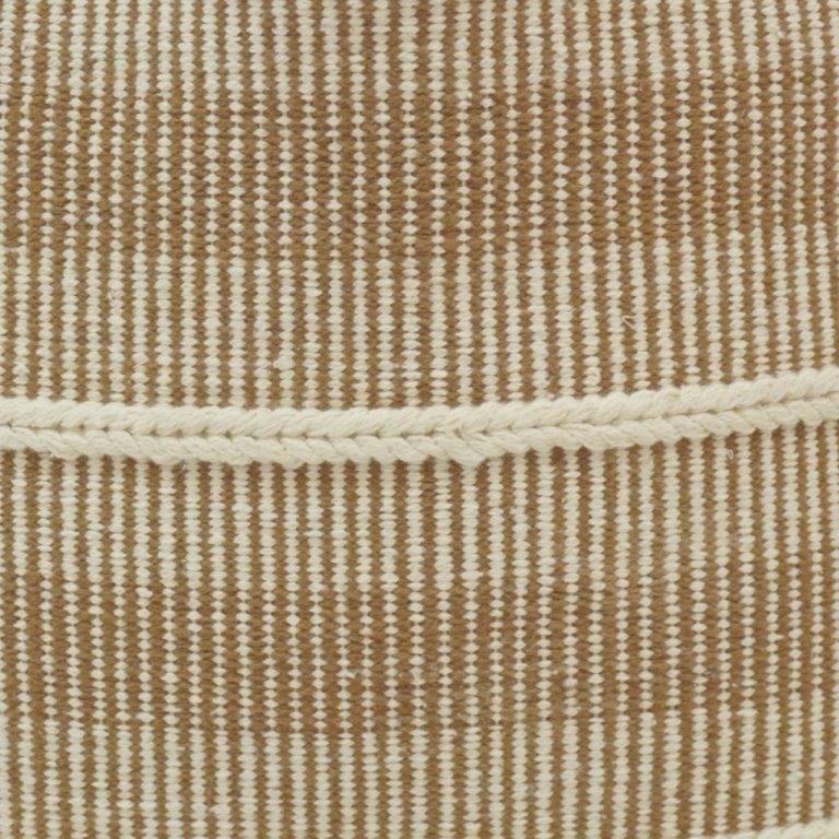 Handmade Cotton Striped Cushion Cover | Neutral Woven Textured Pillow Cover | 45x45 cm
