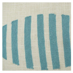 Housse de coussin en coton brodé 45x45 cm – Motif poisson bleu minimaliste avec accent rouge | Housse de coussin décorative thème marin