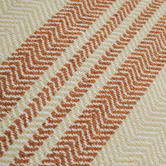 Handwoven Cream & Rust Zigzag Pattern Cushion Cover – 45 x 45 cm
