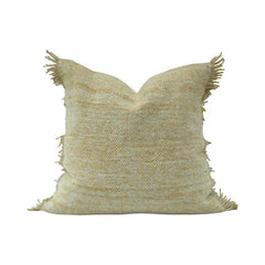 Handwoven Textured Fringe Cushion Cover – Natural Cotton Pillow Cover 45x45 cm | Boho Minimal Décor