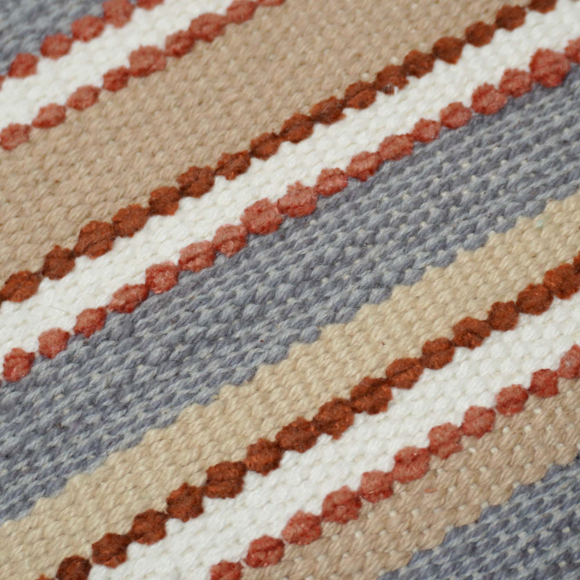 Handwoven Striped Cotton Cushion Cover with Tassels | 45x45 cm | Boho Decorative Throw Pillow Cover | Hidden Zip | Sofa & Living Room Décor