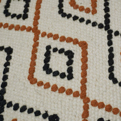 Handwoven Cotton Cushion Cover 45x45 cm | Geometric Diamond Pattern | Decorative Throw Pillow Cover | Boho Modern Sofa Cushion Cover | Hidden Zipper