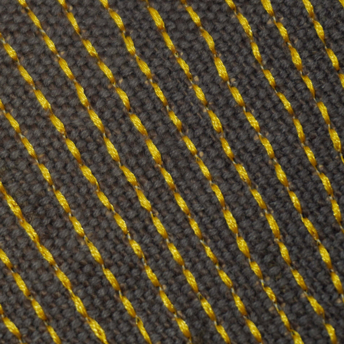 Charcoal grey and mustard striped machine embroidered cushion cover 45x45 cm