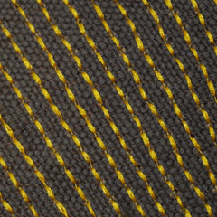 Charcoal grey and mustard striped machine embroidered cushion cover 45x45 cm