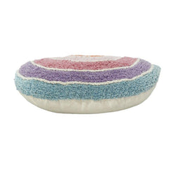 Housse de coussin en coton touffeté Rainbow – Motif arche texturé multicolore (35 x 50 cm)