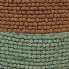 Handwoven Bobble Textured Polyester Cushion Cover – Dual Tone Rust & Sage Green | 45x45 cm