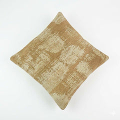 Golden Beige Jacquard Cotton Cushion Cover – Textured Abstract Design | 45x45 cm