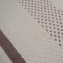 Handwoven Cotton Cushion Cover 45x45 cm | Ivory & Brown Woven Stripe Design | Handmade Decorative Throw Pillow Cover | Boho Farmhouse Home Décor